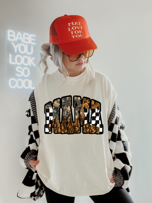 MAMA CHECK CAMO TEE