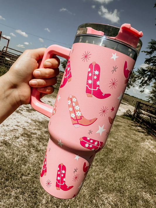 Pink Boots Tumbler
