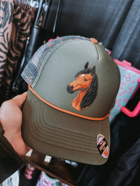 Buckskin green Aztec cap