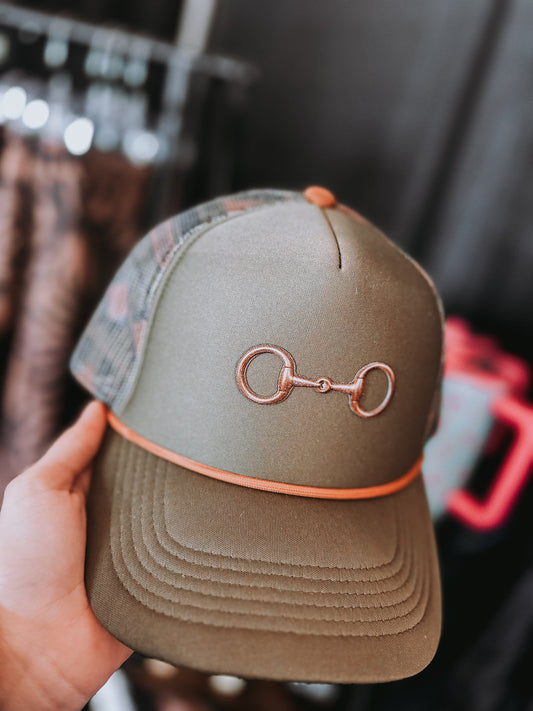 Snaffle Bit Green Aztec Cap