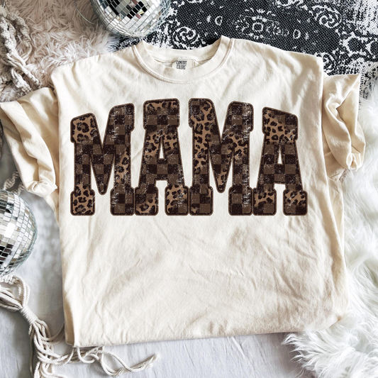 MAMA checkered and leopard tee