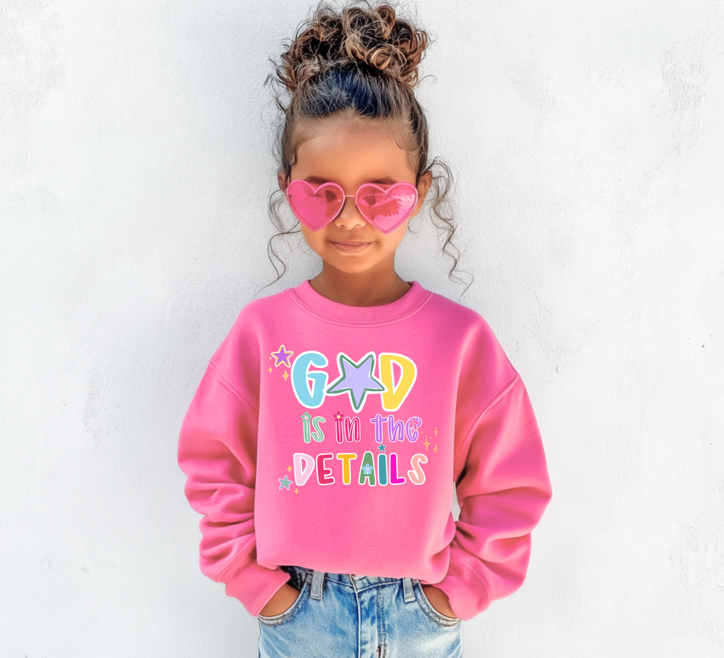 God is in the details Crewneck youth
