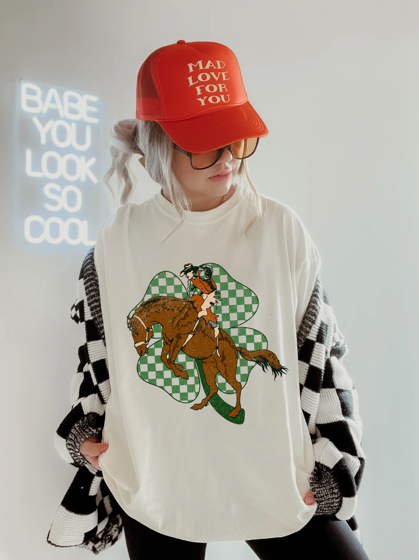 St Patrick’s bronc tee