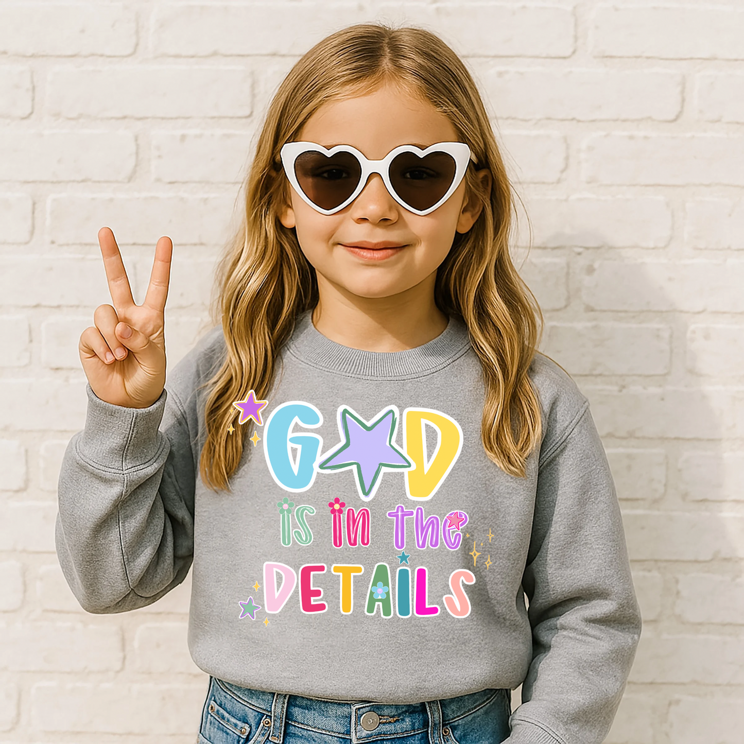 God is in the details Crewneck youth