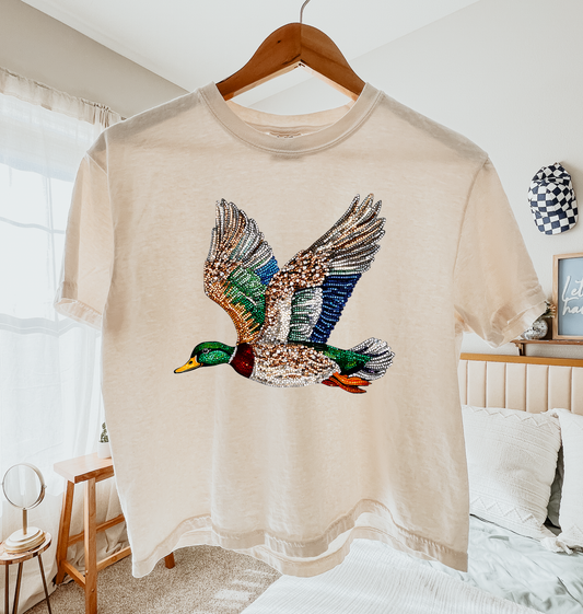 Faux Sequin Mallard Duck Tee