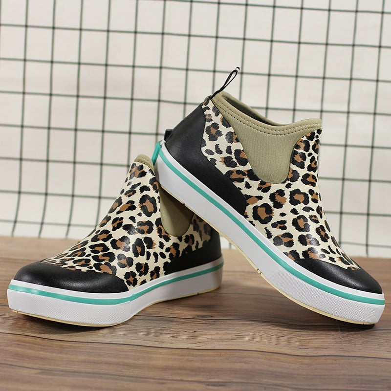 Leopard boujjie mud boots