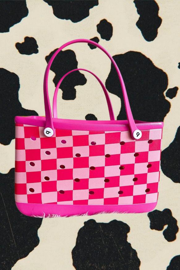 Retro check bogg bag (large )