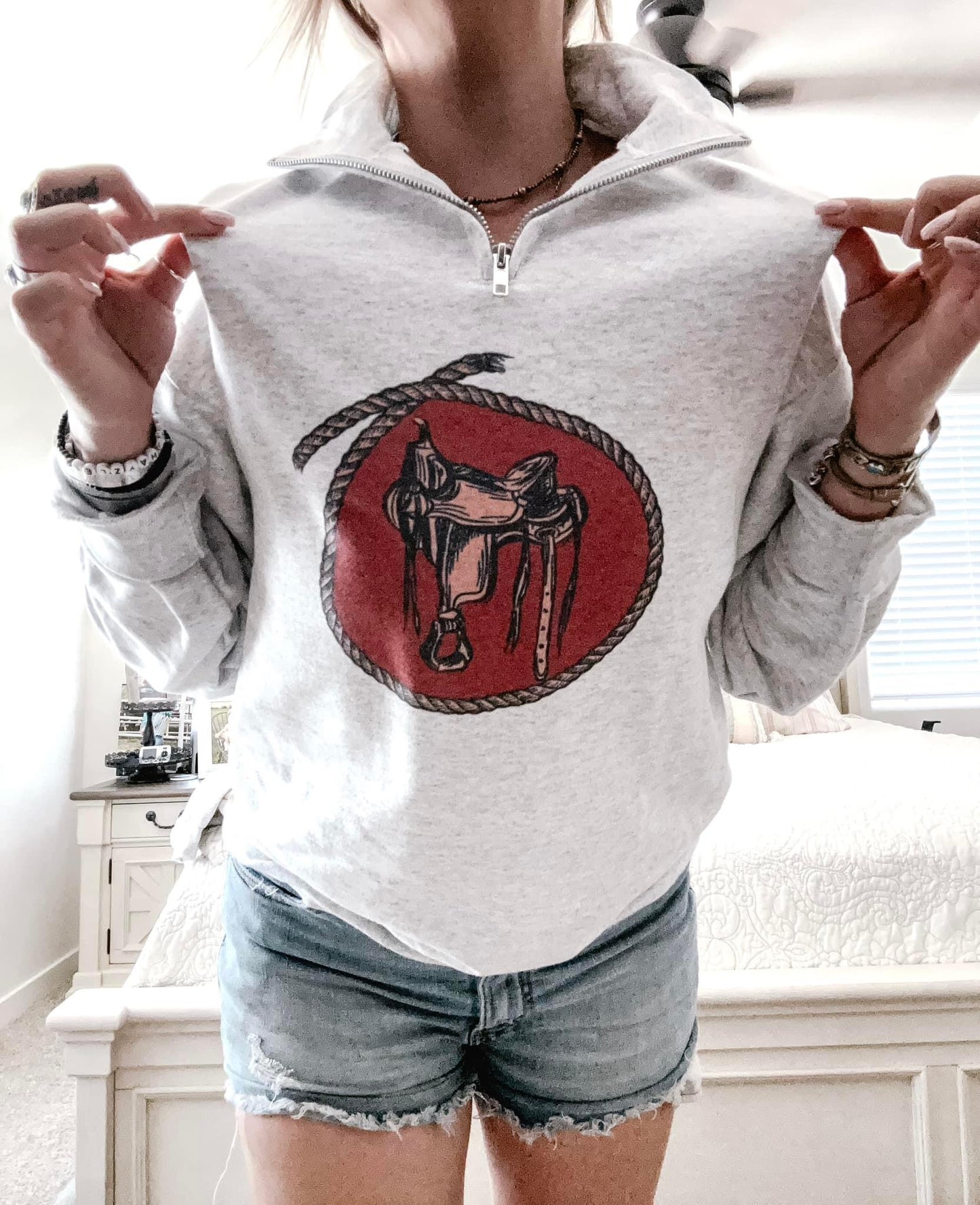 western saddle quarter zip