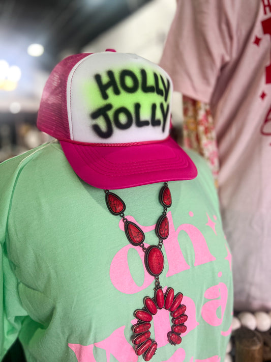 Holly Jolly trucker hat