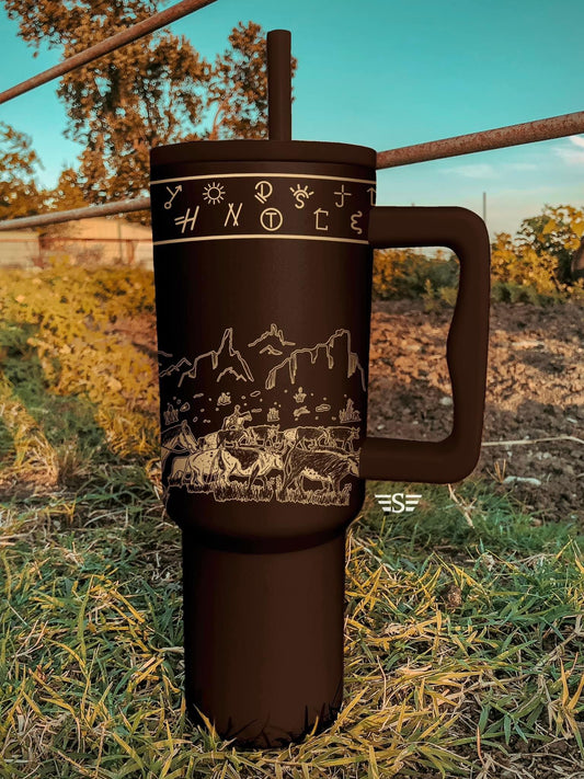 Black cattle drive tumbler