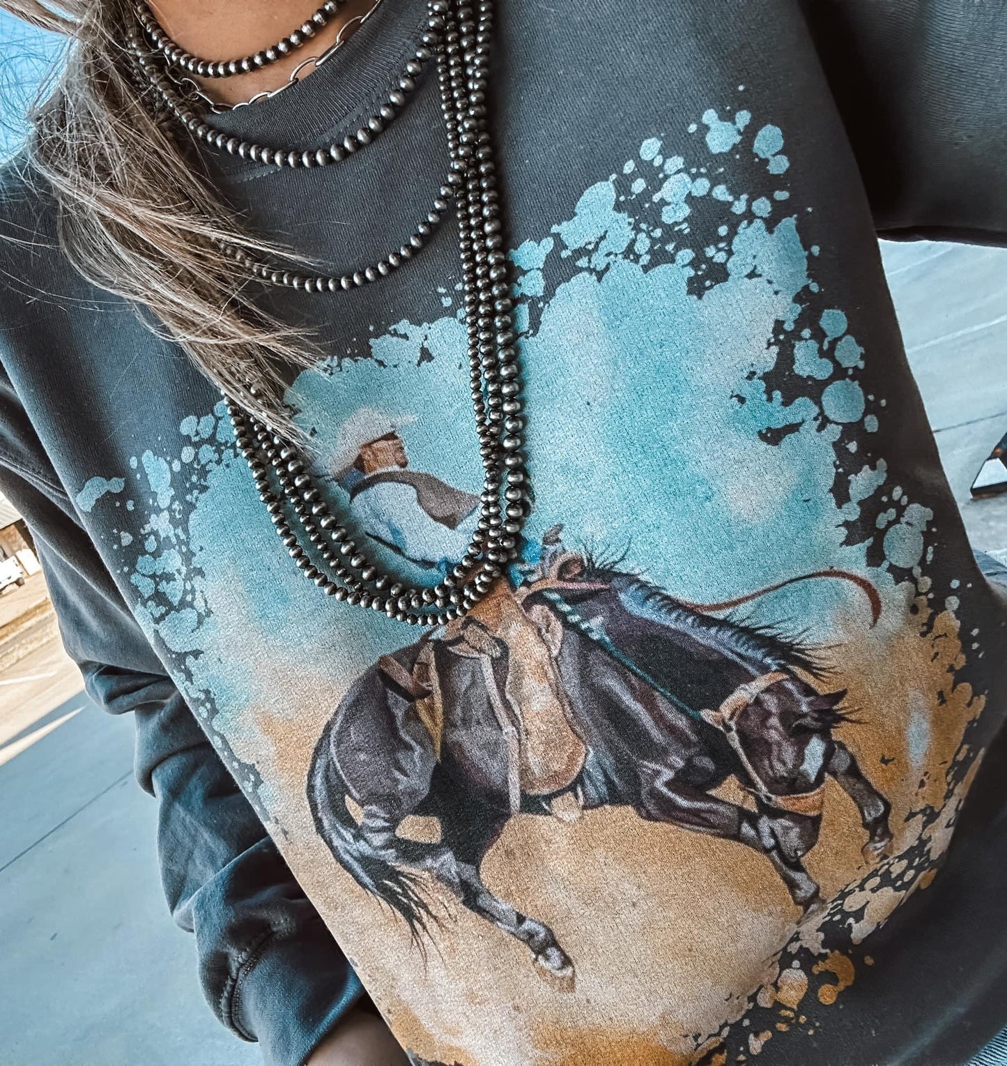 Bronc riding sweatshirt